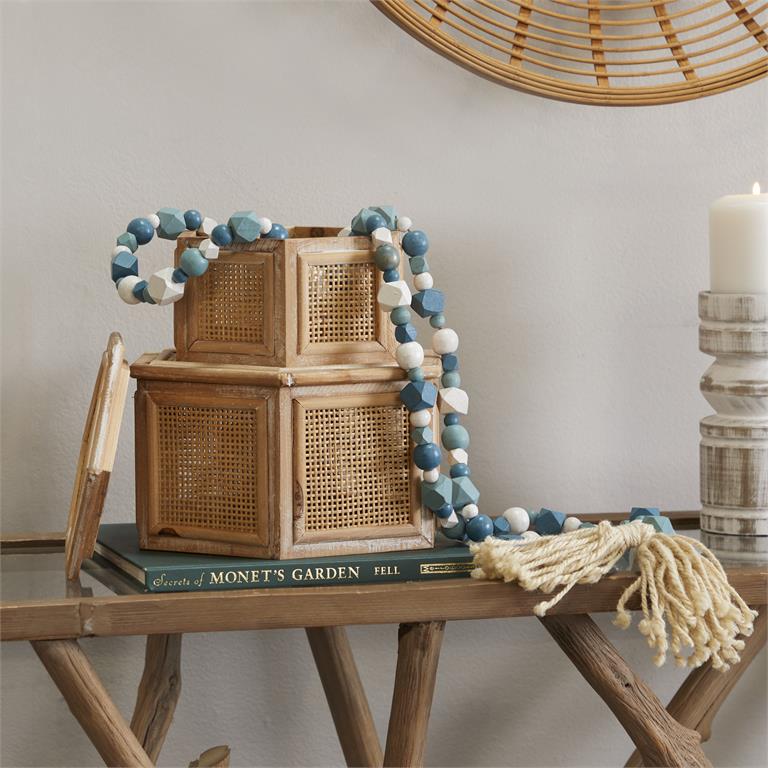 ROSARIO DE MADERA LORETO ESTILO BOHEMIO MULTI AZUL