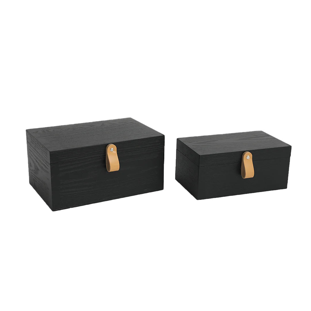 SET 2 CAJAS DE MADERA EN NEGRO