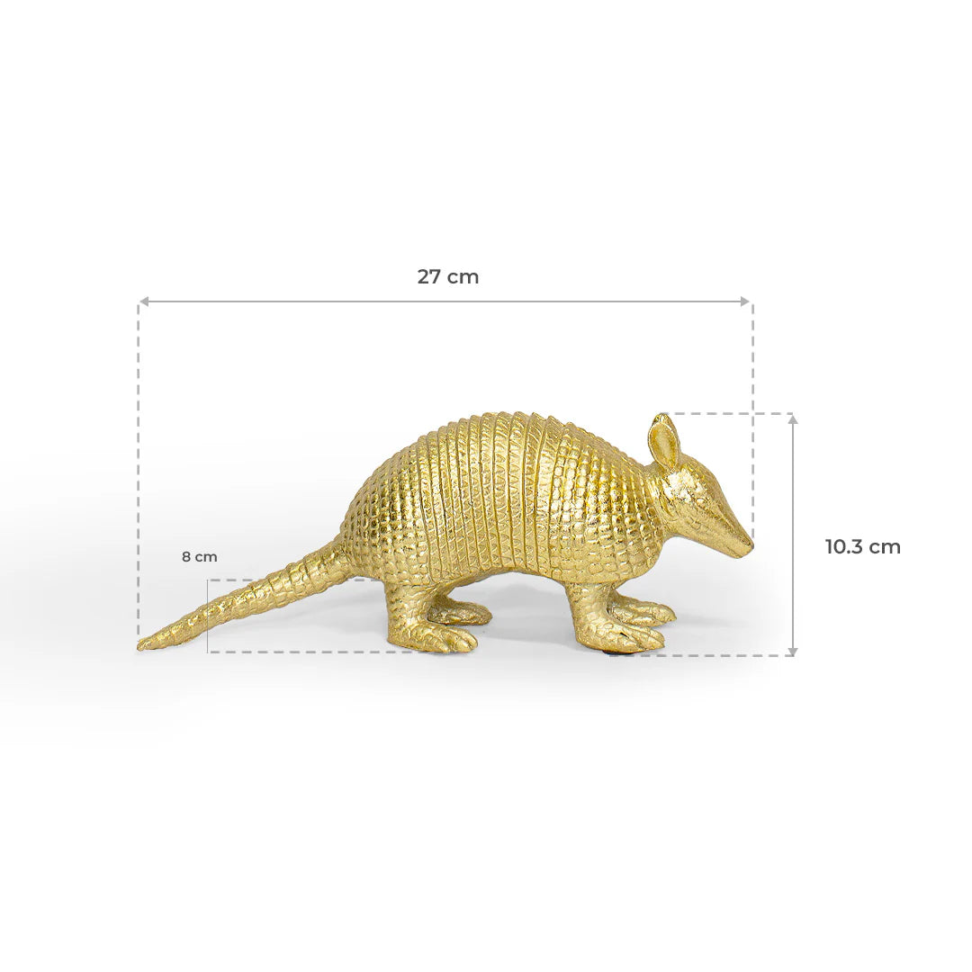 ARMADILLO DE RESINA DORADO