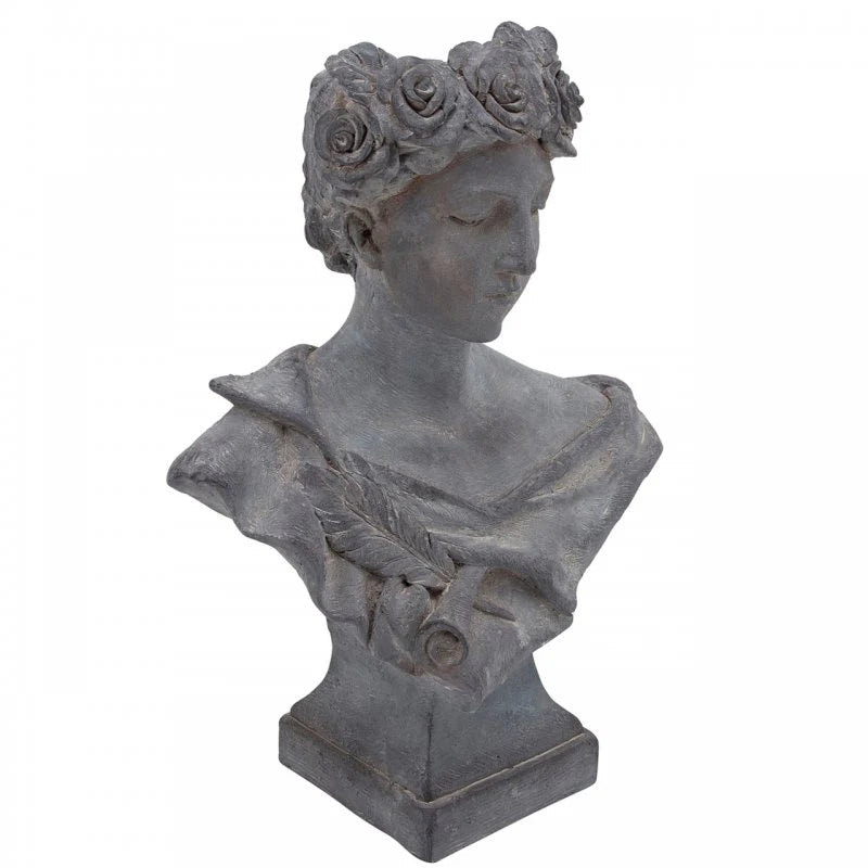 MACETERO LADY EN RESINA GRIS